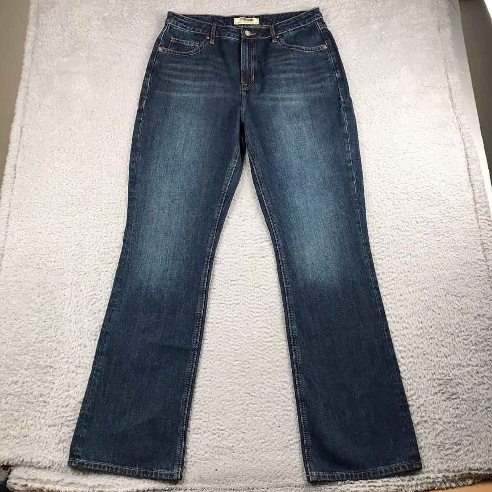 Rock & Roll Cowgirl High Rise Bootcut Jeans Womens 33 (35x34) Western Back Yoke